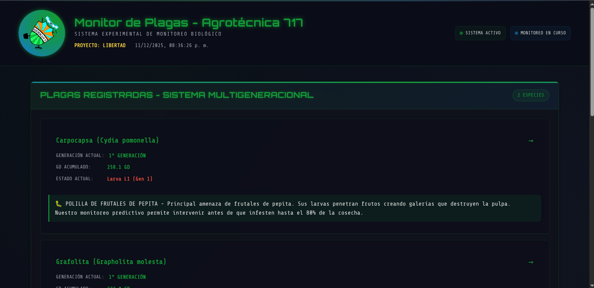 Monitor de plagas - URL libre